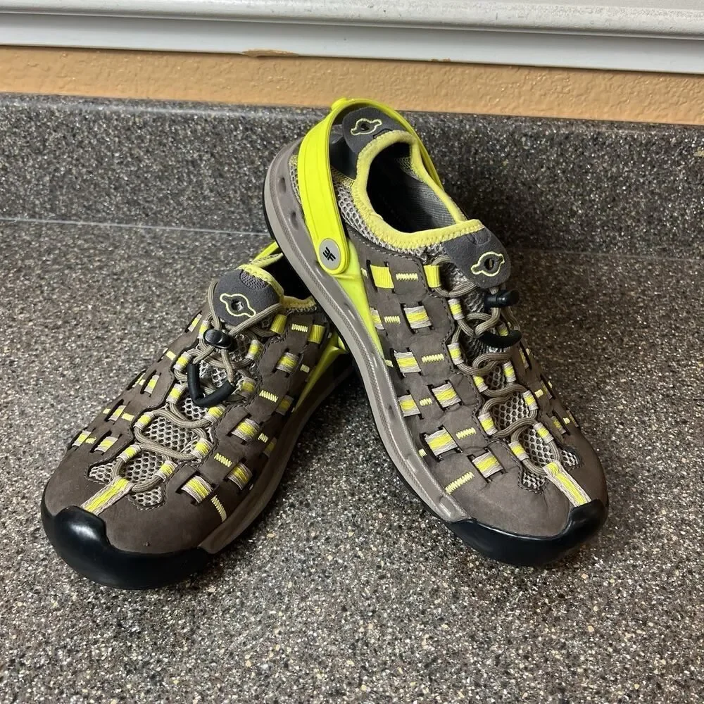 Salewa Womens Size 7 MS Capsico Climbing Trail Shoes Brown/Yellow Drawstring Low